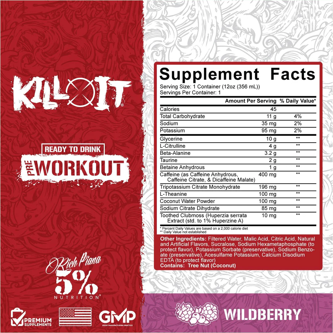 Kill It Preworkout Drink 12Pack 12oz