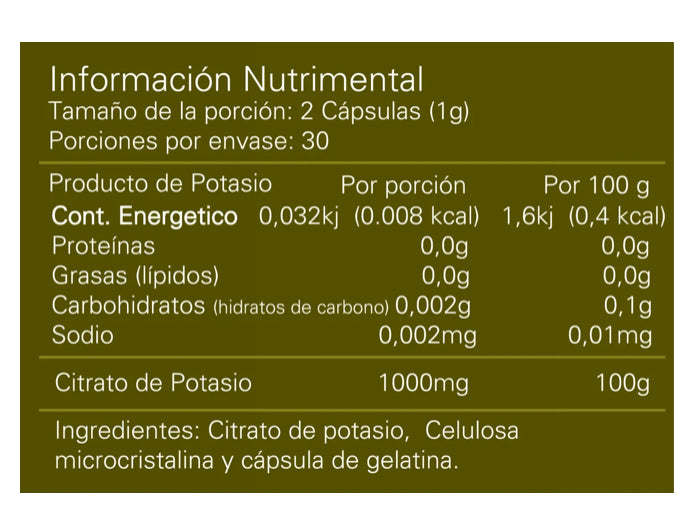 Alpha Nutrition Citrato de Potasio 60 Caps
