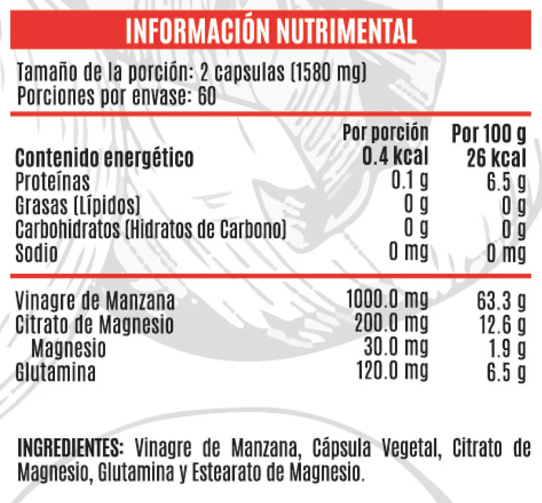 Adv Vinagre de manzana + Citrato de Magnesio 120Caps