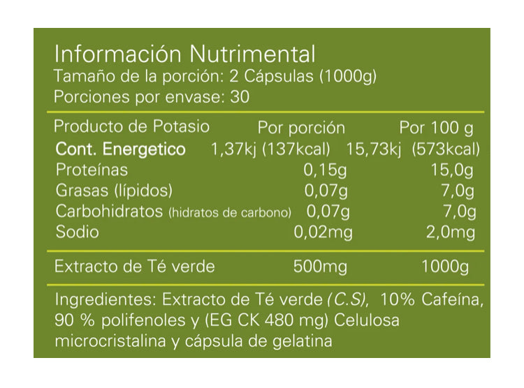 Alpha Nutrition Te verde 500Mg 60 Caps