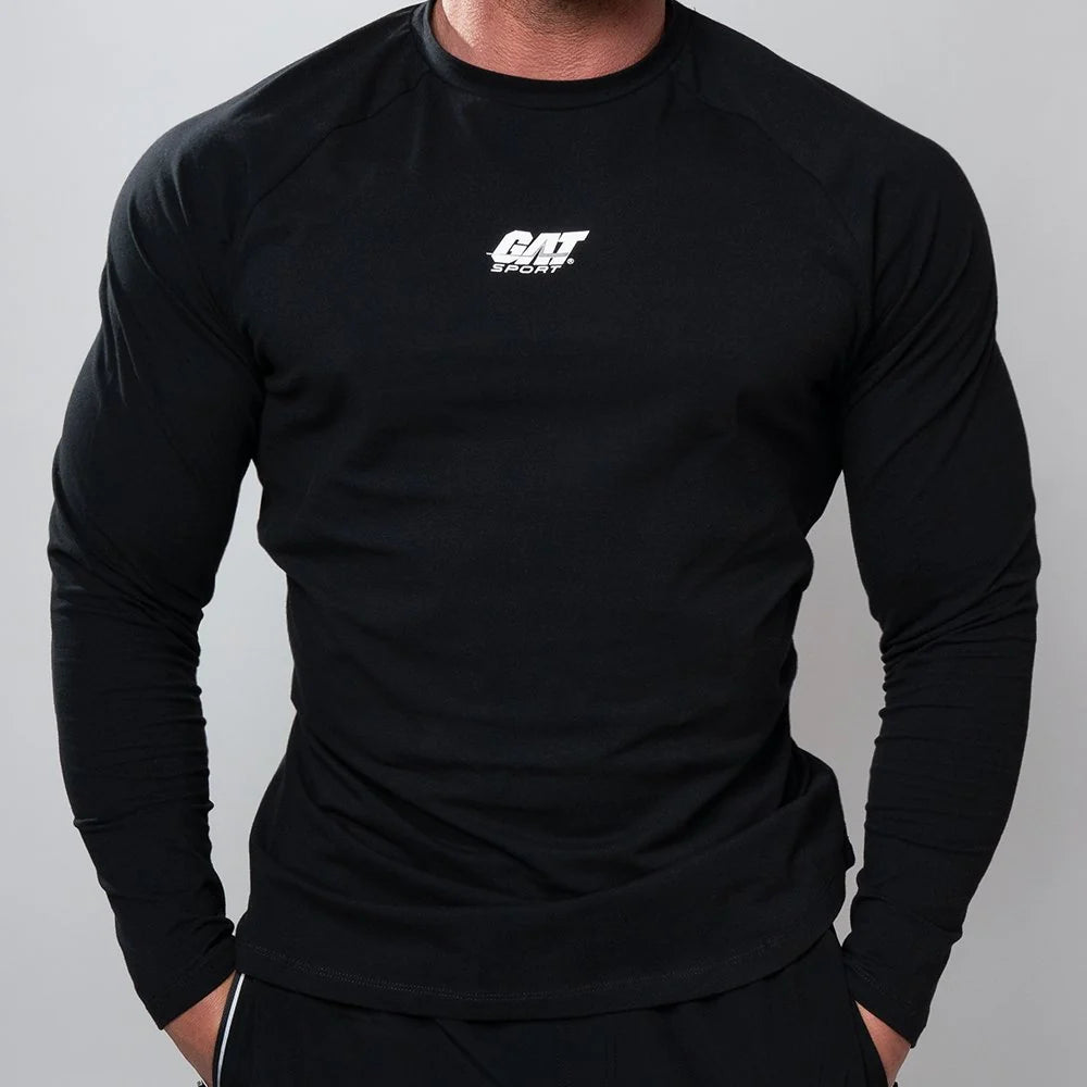 Playera Manga Larga Gat Sport Negra