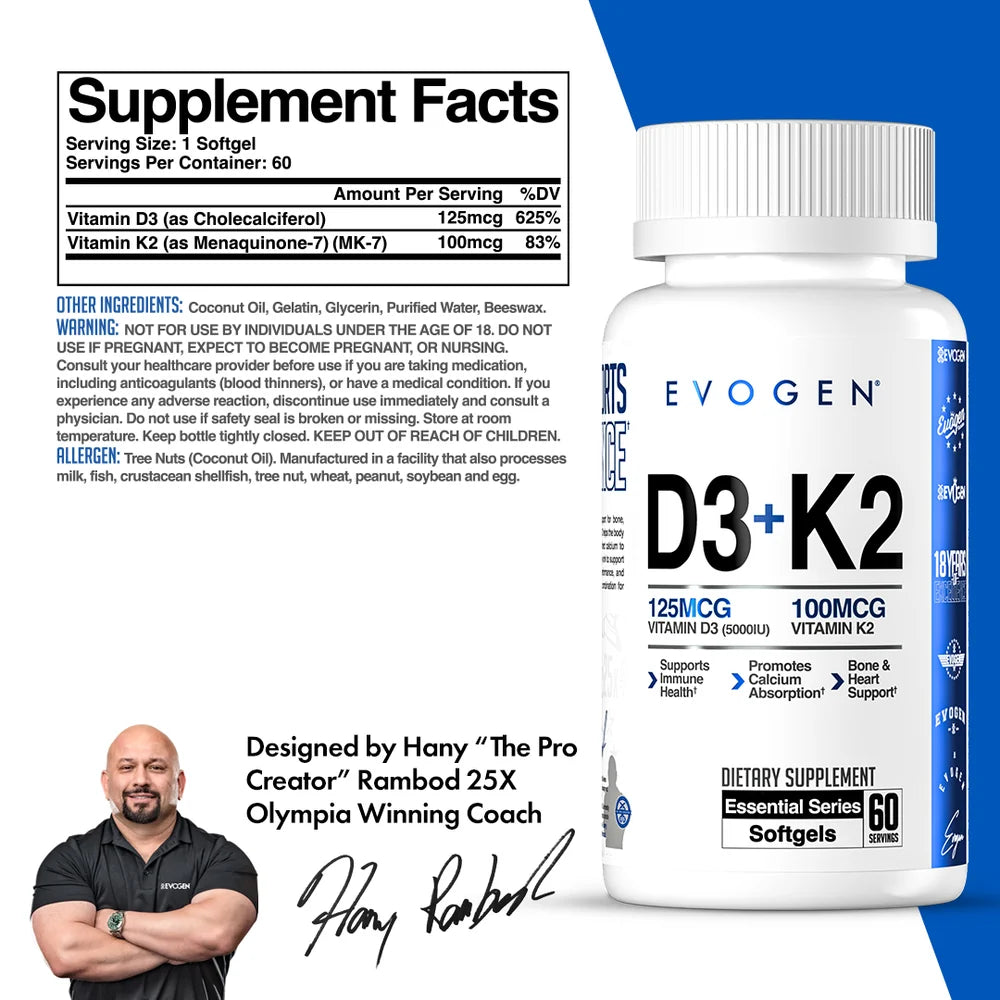 Evogen Vitamina D3 + K2 60Caps