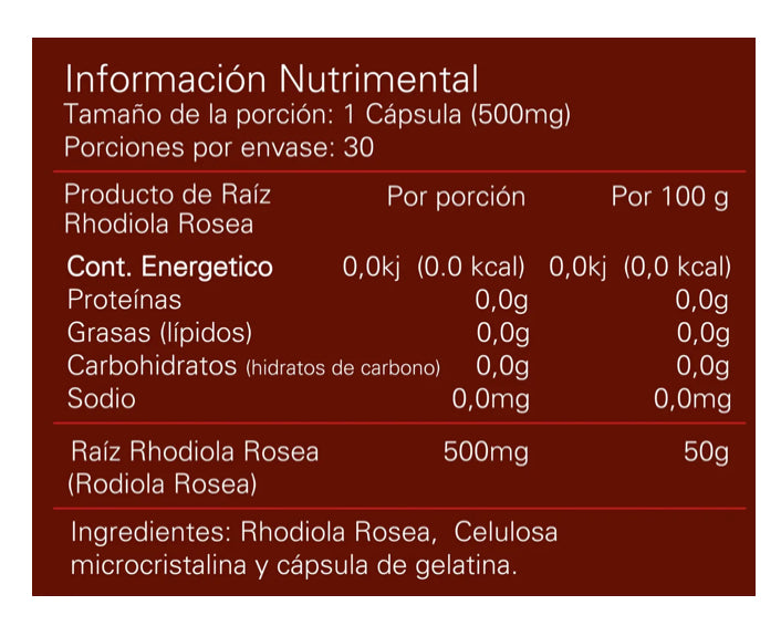 Alpha Nutrition Rhodiola Rosea 500mg 30 Caps