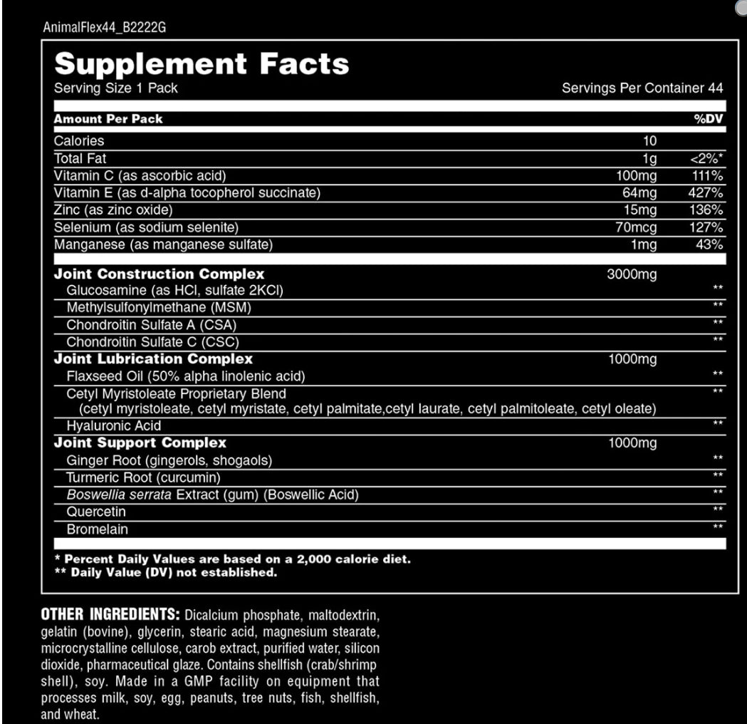 Universal Animal Flex 44Packs