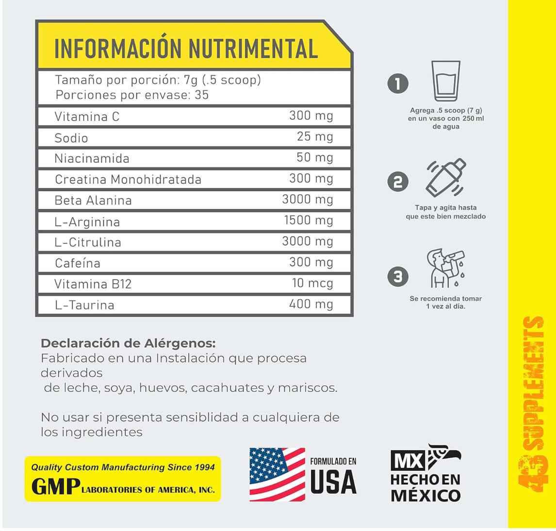 43 Supplements Pre Entreno Alert 35 Serv