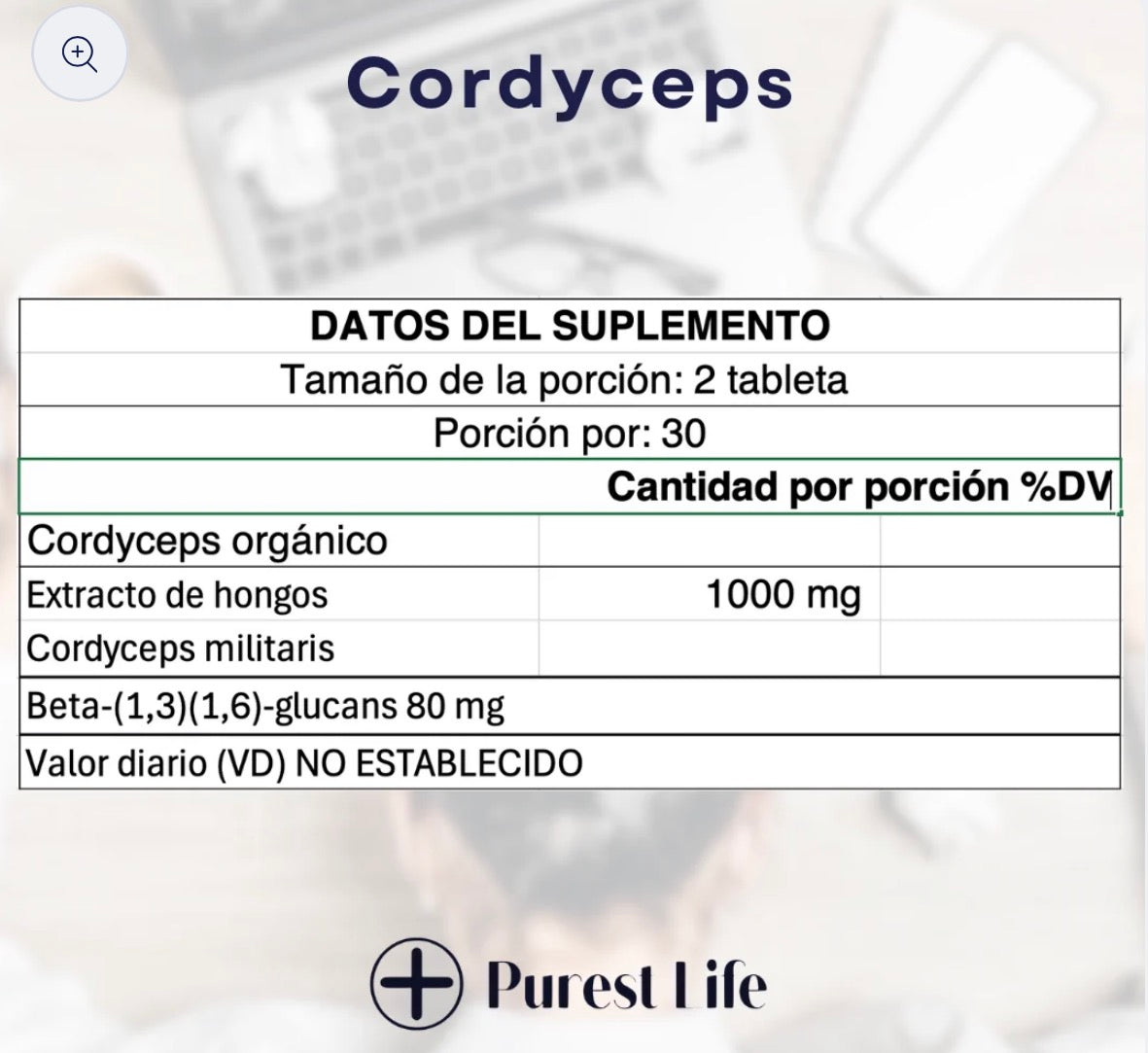 Purest Life Cordyceps 1000Mg 60 Caps
