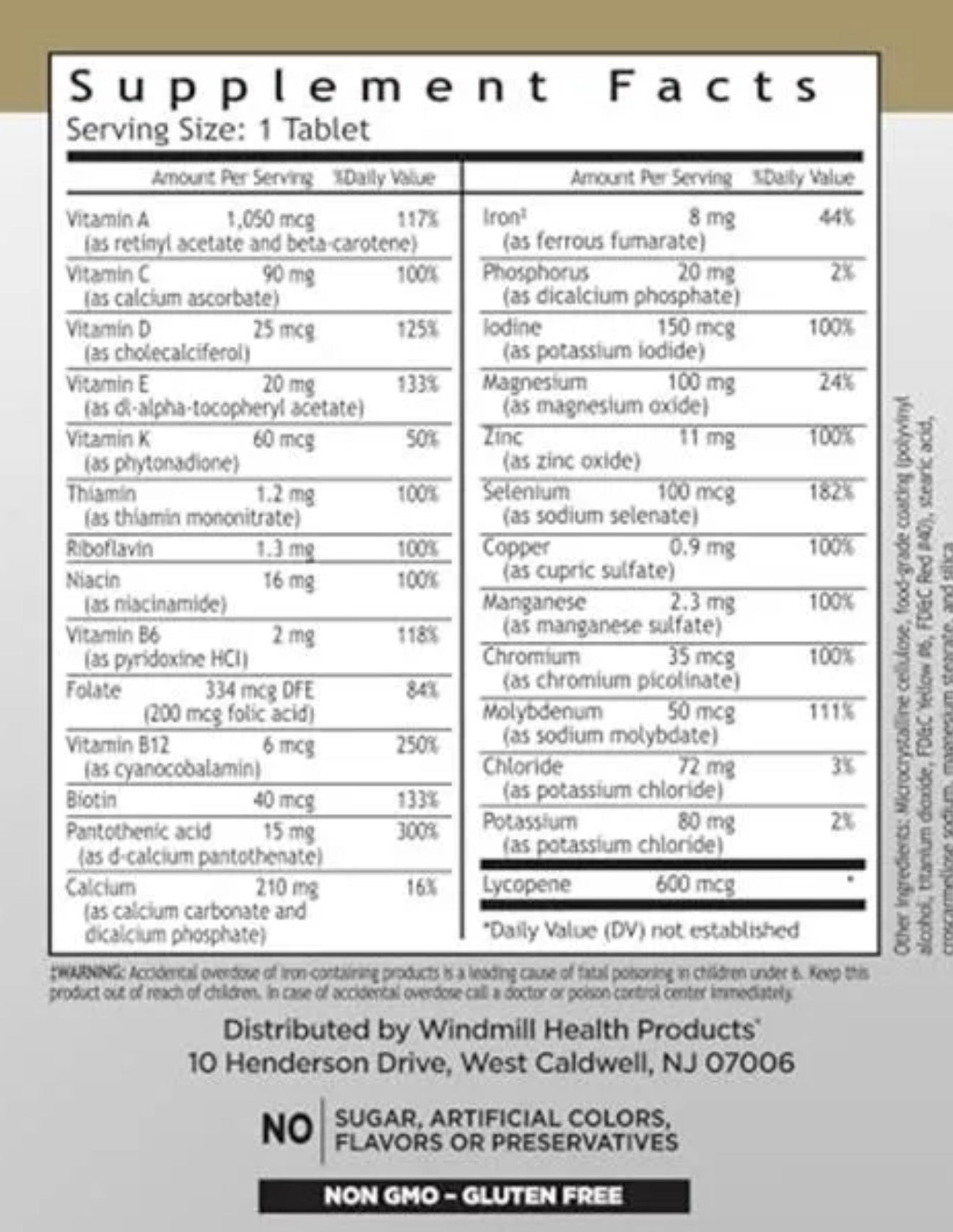 Windmill Complete Mens Multi 180 Tabs