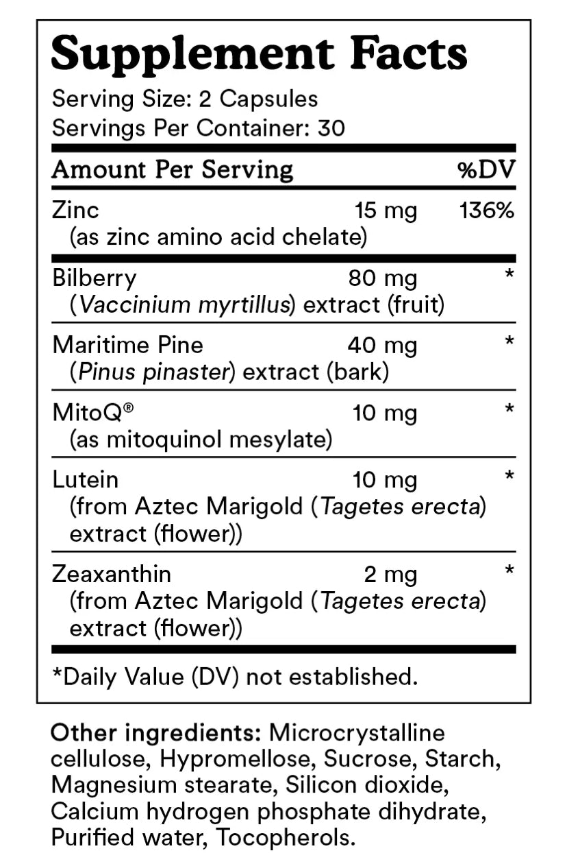 MitoQ For Cell Vitality + Eye 60Caps
