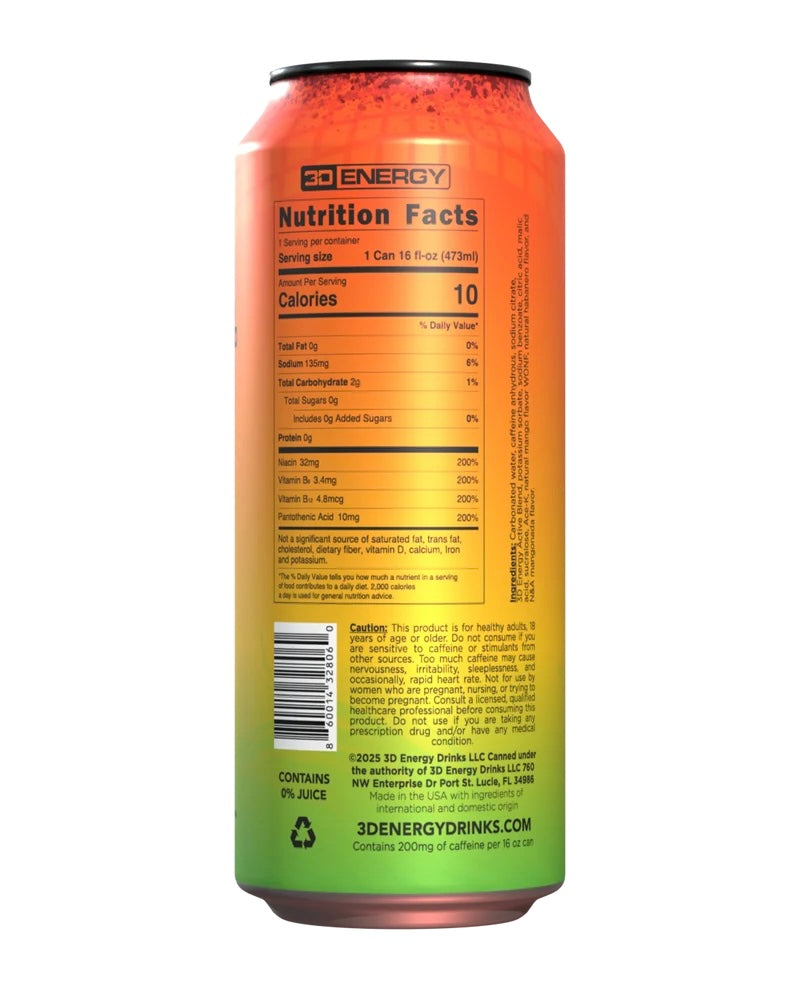 3D Energy Drink 473ml | Spicy Mango