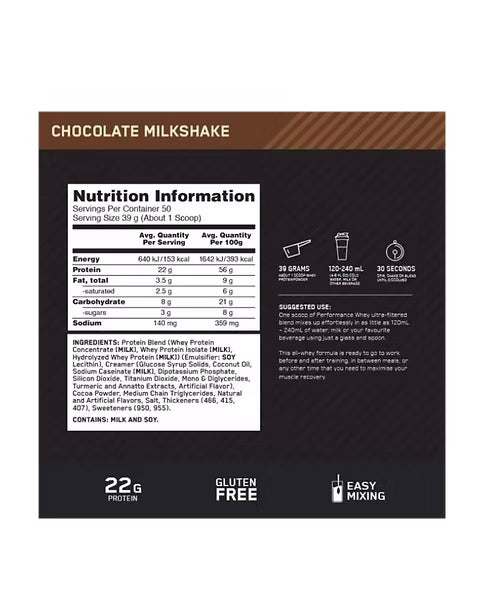 On 100% Whey Performance 4.30 Lbs