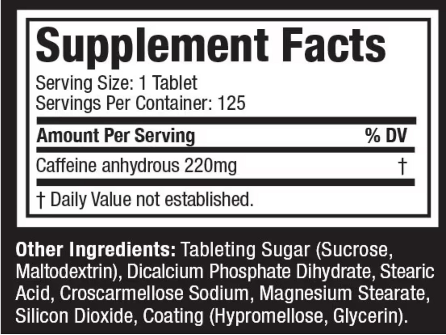 Muscletech Cafeina 125 Tabs