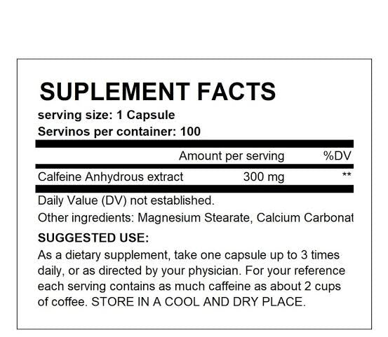 Hysterical Caffeine 300 Mg 100 Caps