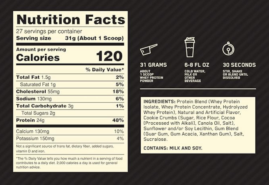 ON 100% Whey Gold Standard 1.85 Lbs