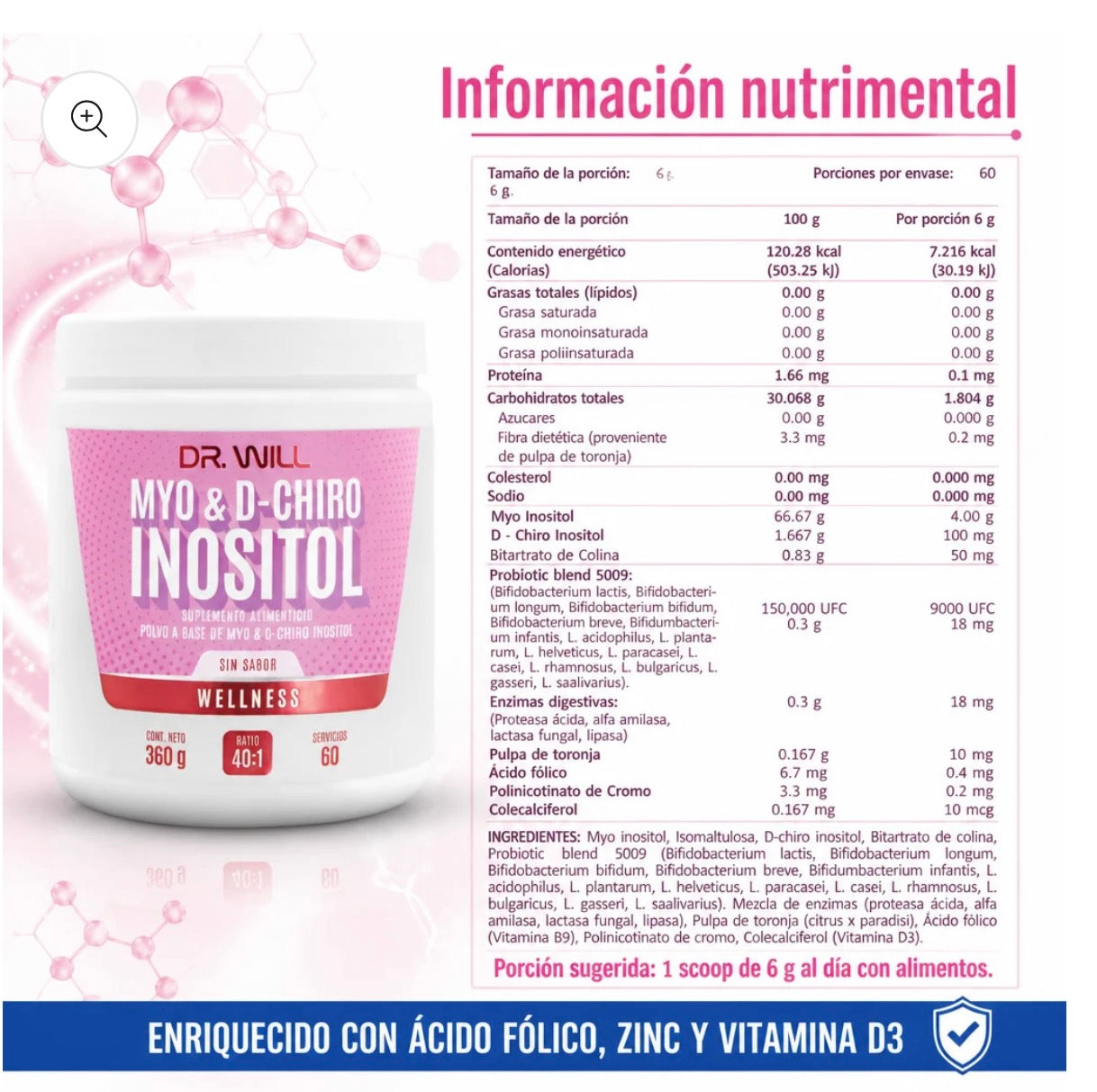 Dr Will Myo & D Chiro Inositol 360 Grs