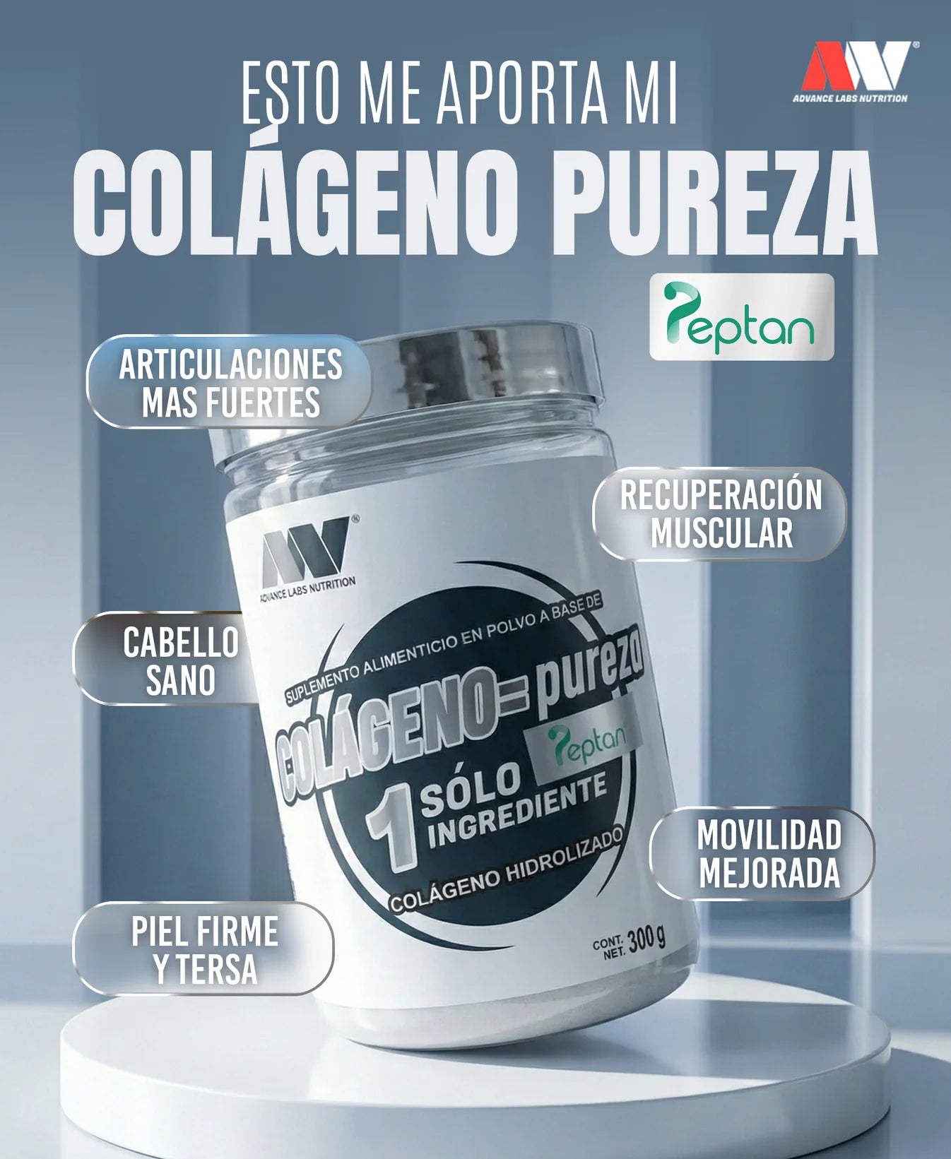 ADV Colageno Pureza Peptan 300 Grs