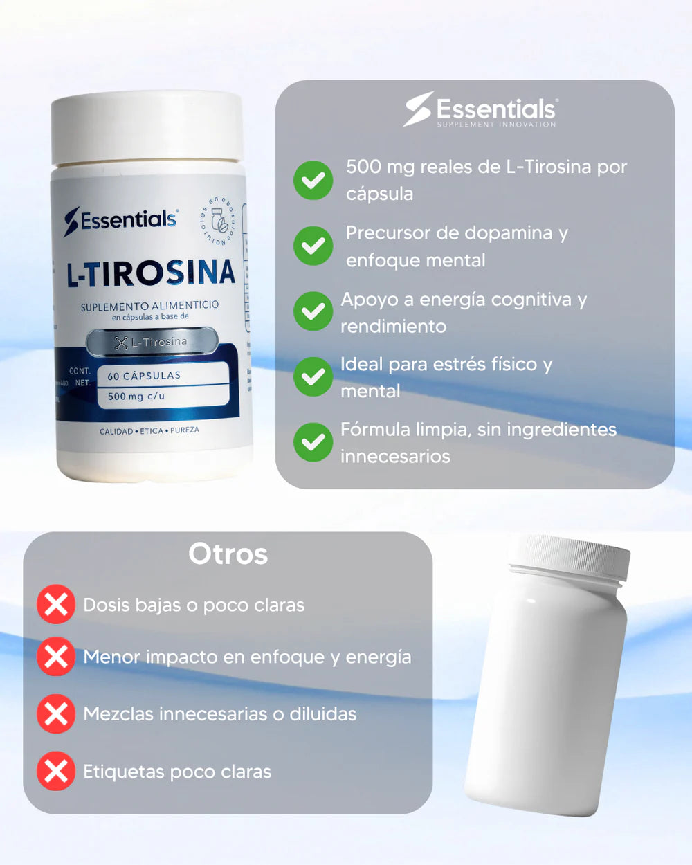 Essentials L-Tirosina 500Mg 60Caps