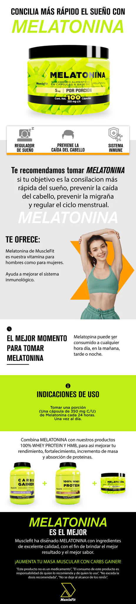 Musclefit Melatonina 5 Mg 100 Caps