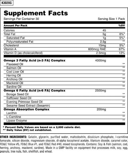 Universal Animal Omega 30 Packs