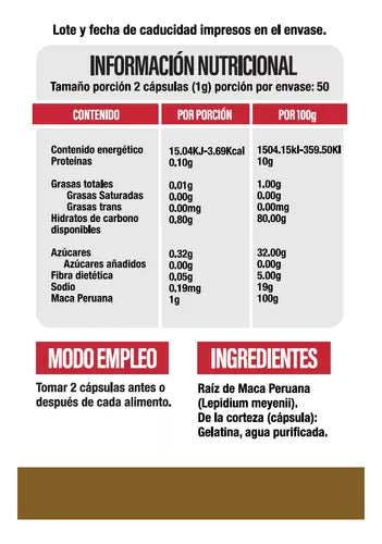 Superlabs Maca Peruana 500 Mg 100 Capsulas