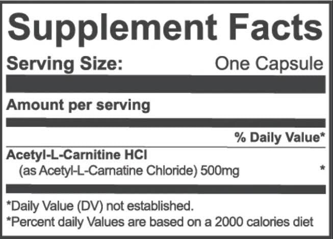 Raw Acetyl L-Carnitina 60 Caps
