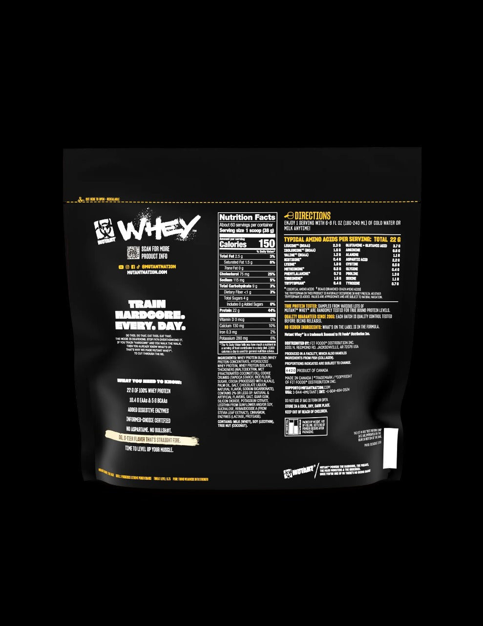 Mutant Hardcore Whey 5 Lbs y de regalo 1 Mutant Madness