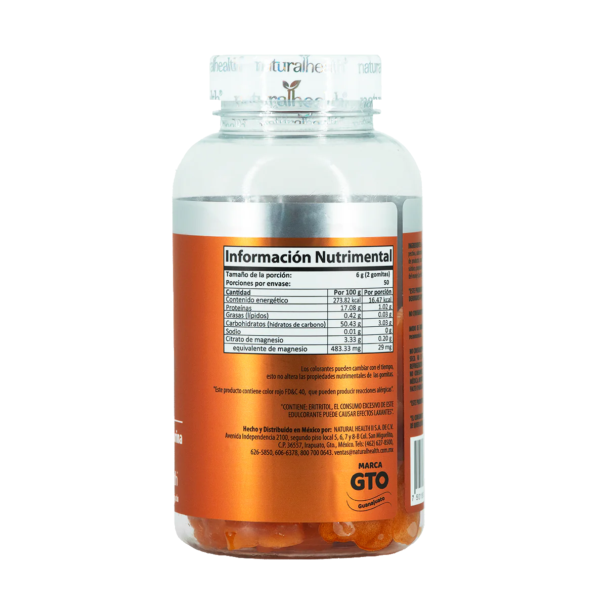 Natural Citrato de Magnesio 100 Gomitas Mandarina
