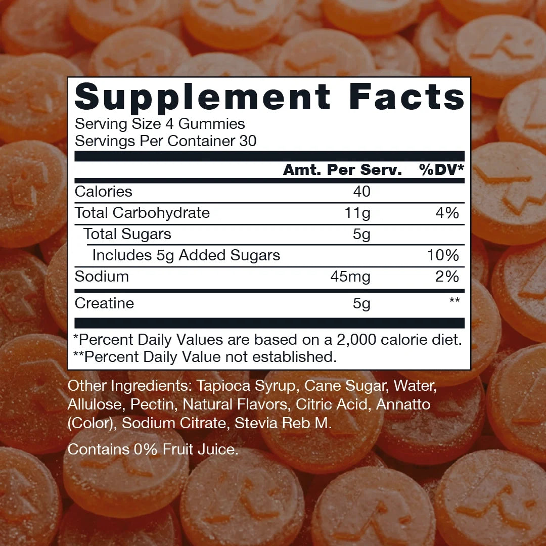 Raw Creatina Gummies 120 Gomitas | 30 Serv