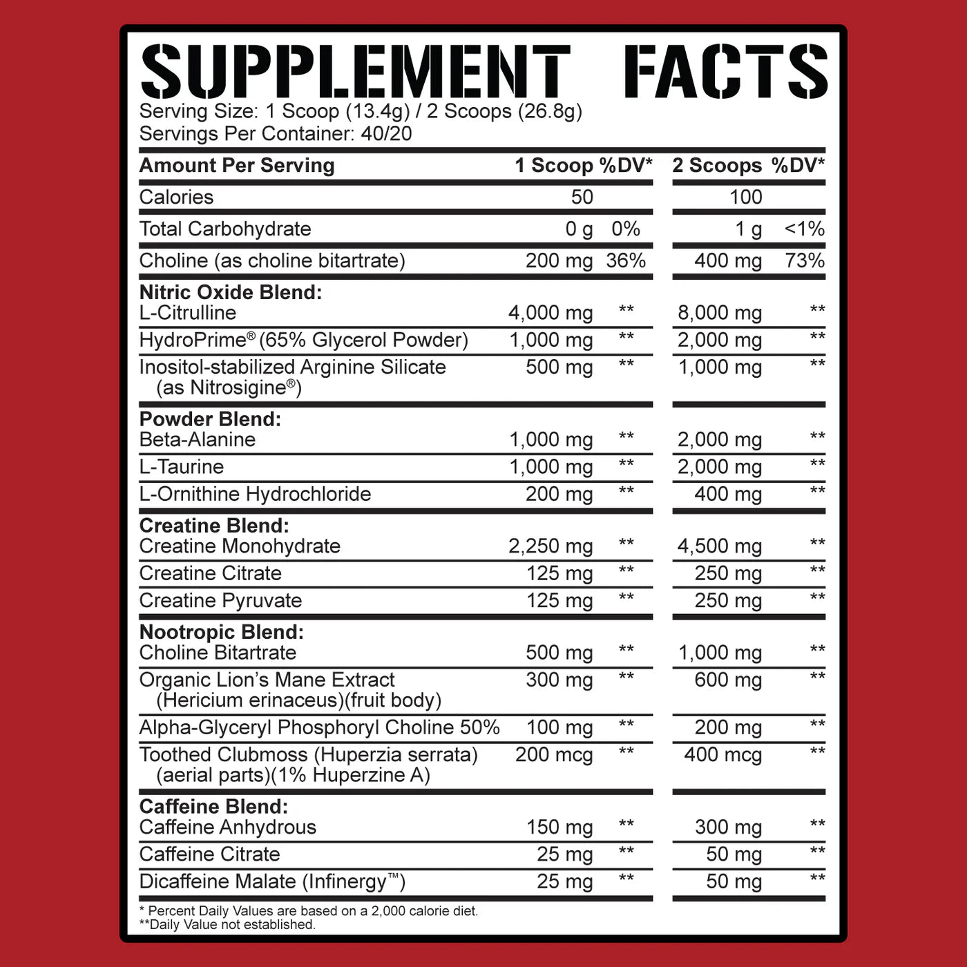 Reloaded Pre Workout 5% 40/20
