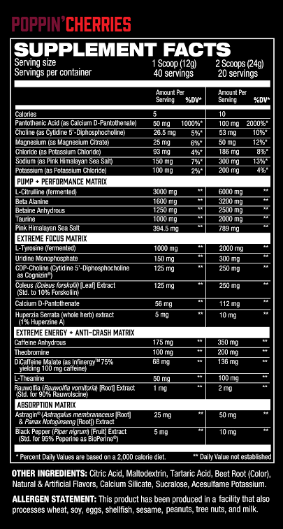 Hosstile Hosstility Amped 40/20 Pre Entreno