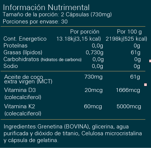 Alpha Nutrition Mct Oil+K2 y D3 60 Caps