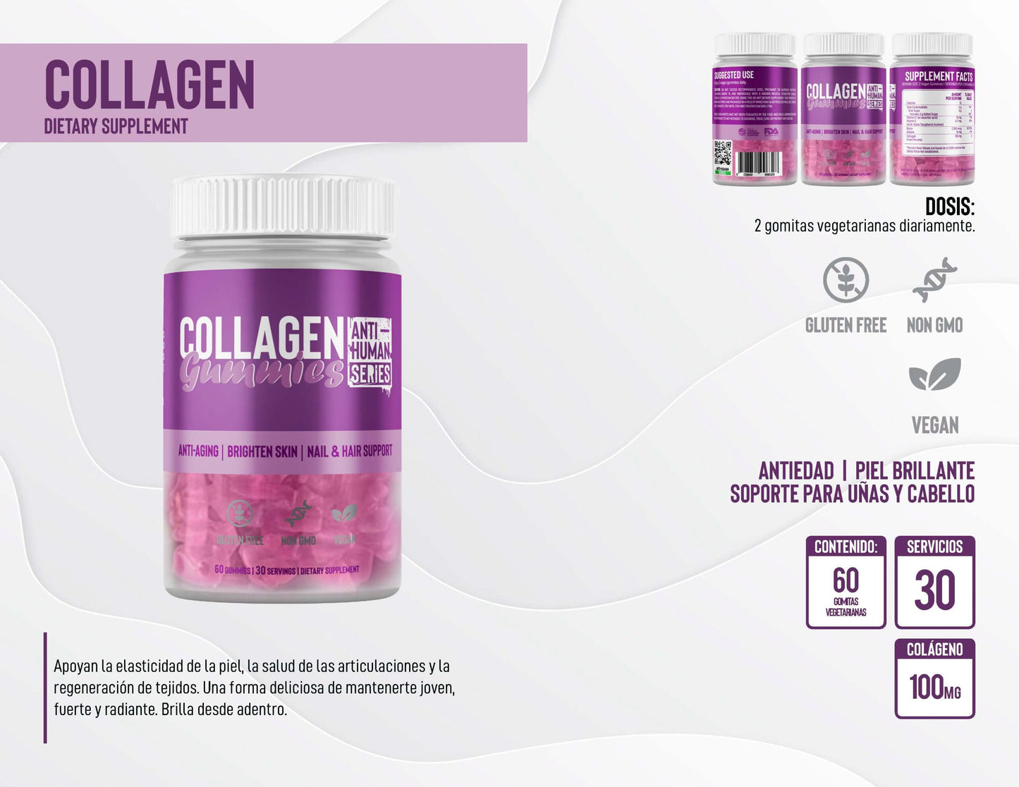 Anti Human Colageno 30 Serv 60 Gomitas