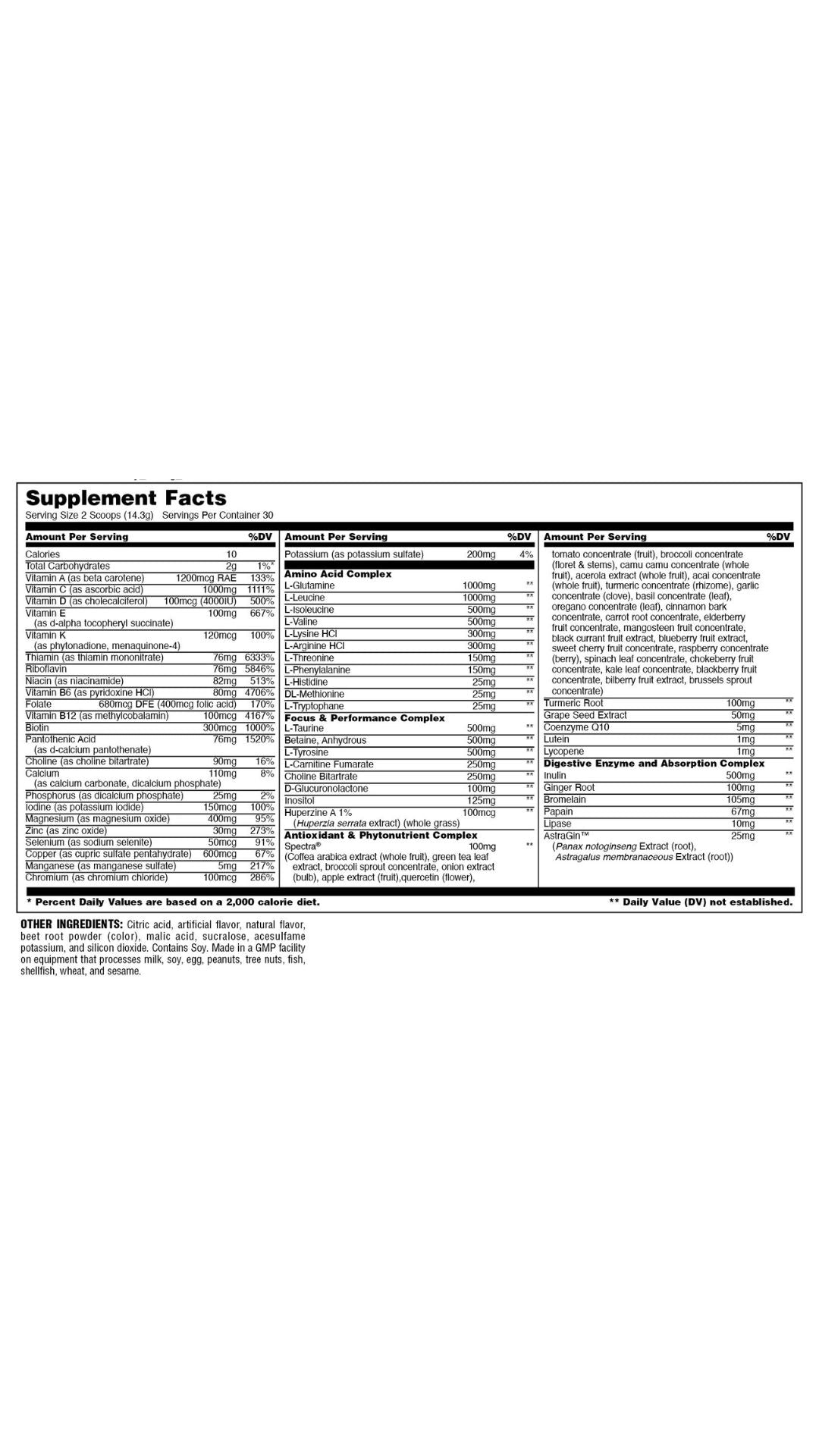 Animal Pak Powder 30 Serv