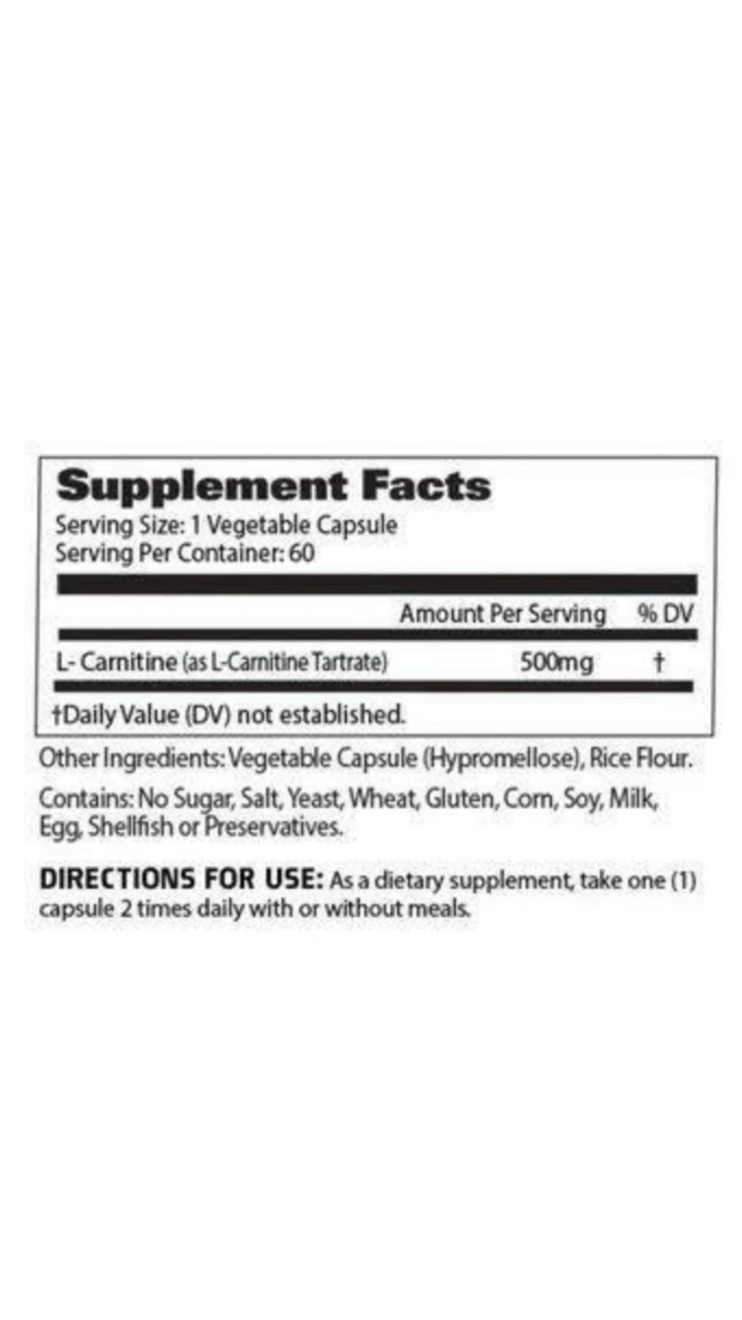 Gat L-Carnitina 500 Mg 60 Tabs