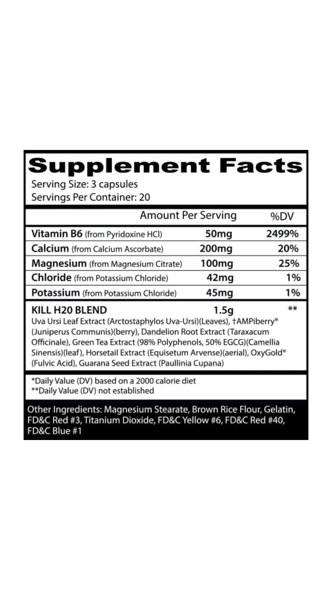 Insane Kill h2o 60 Caps