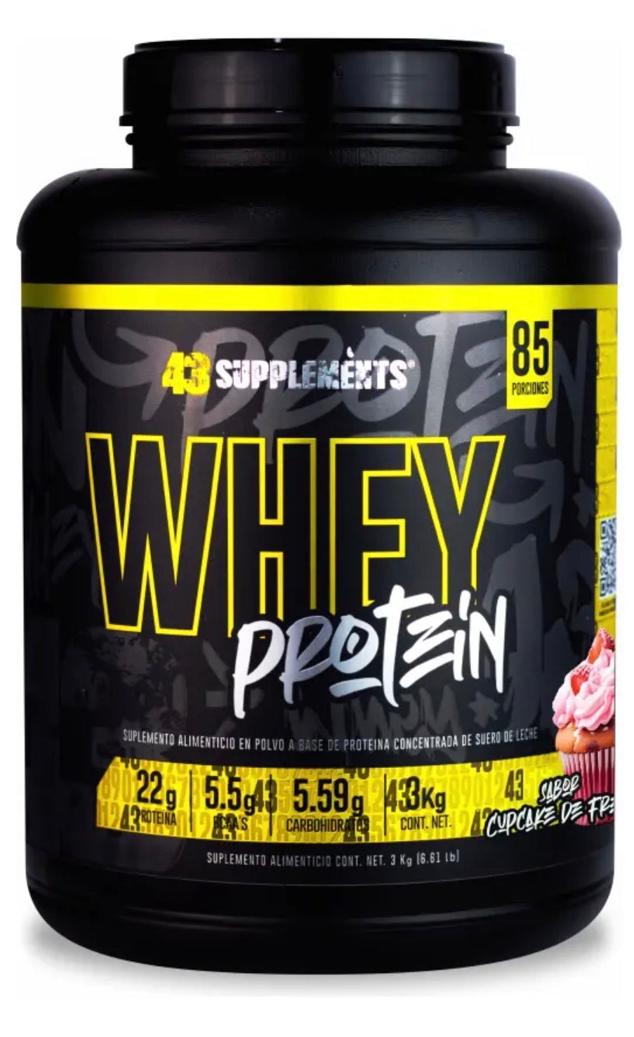 43 Supplements Premium Bote Whey 3 Kilos