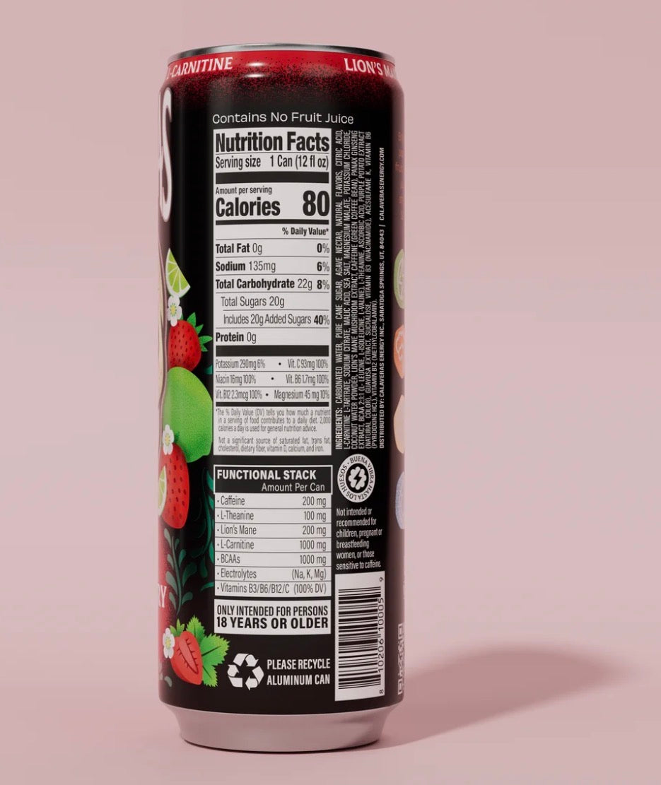 Calaveras Energy 355ml | Strawberry Lime