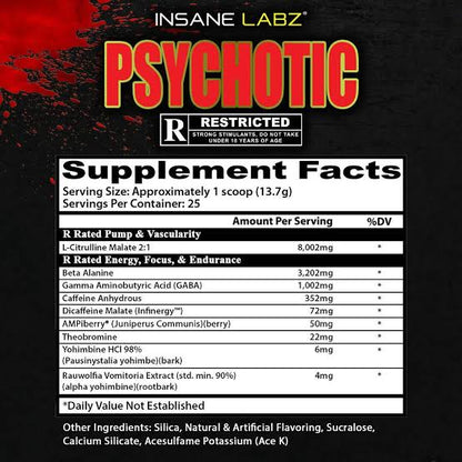 Insane Labz Psychotic Restricted 25 Serv