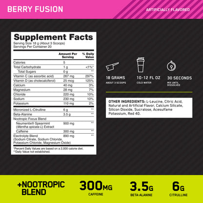 Optimum Nutrition Amped 20Serv