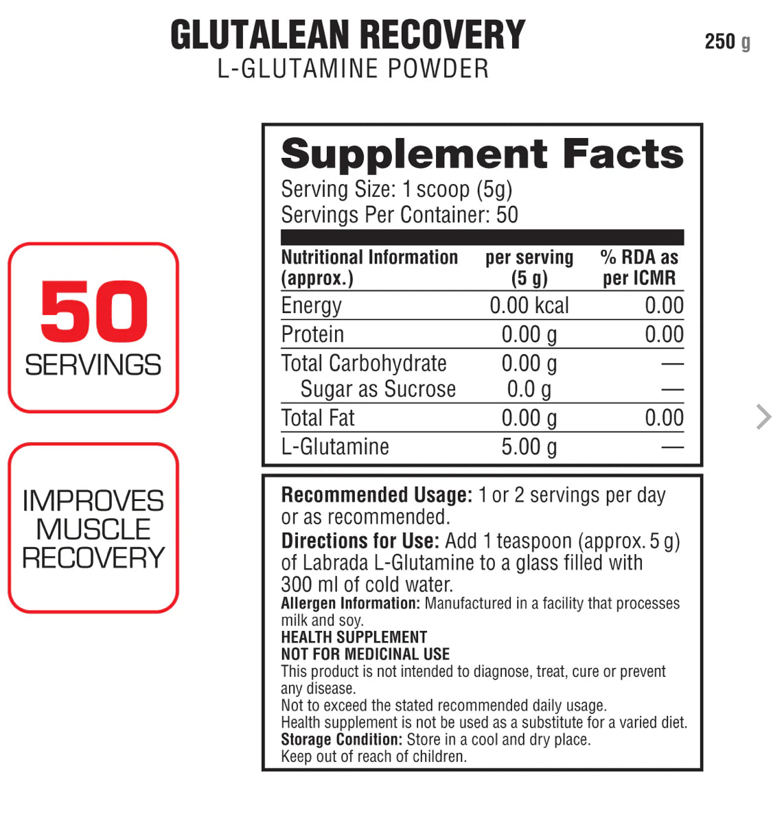 Labrada Glutamina 500Grs