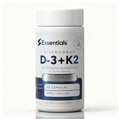 Essentials Vitamina D3 + K2 500IU 60Caps