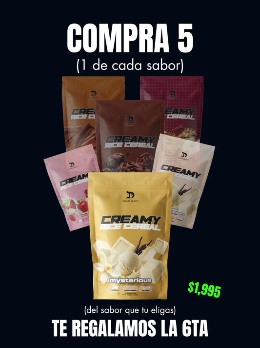 5 CREAMY RICE CEREAL (1 DE CADA SABOR) + 1 DE REGALO