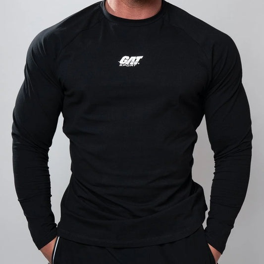 Playera Manga Larga Gat Sport Negra