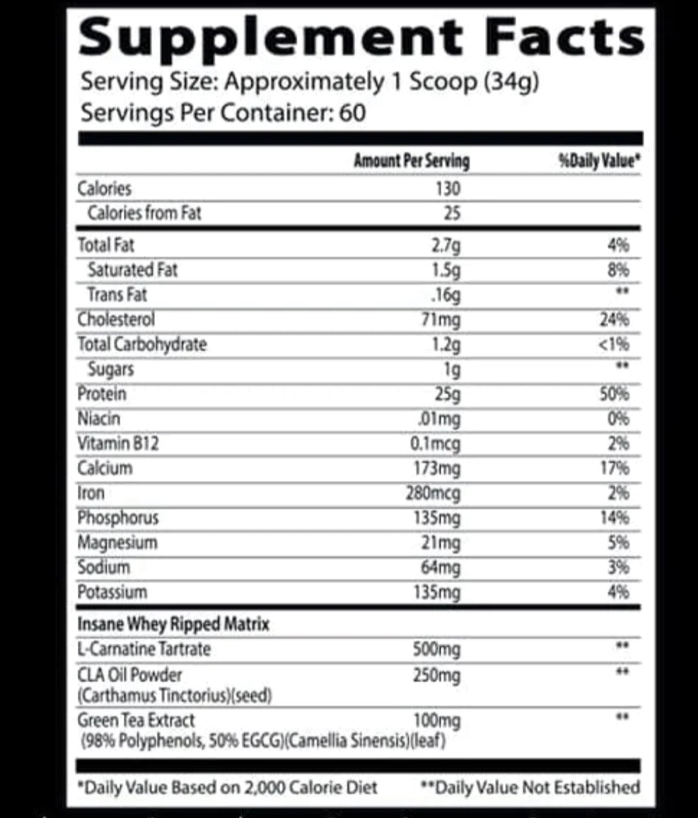 Insane Whey Ripped 4.5 Lbs