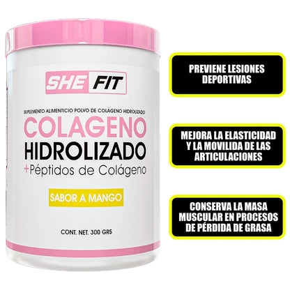 Bhp Colageno Hidrolizado She Fit + Peptidos de Colageno 30Serv