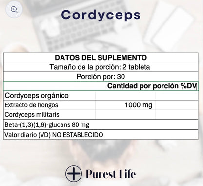 Purest Life Cordyceps 1000Mg 60 Caps