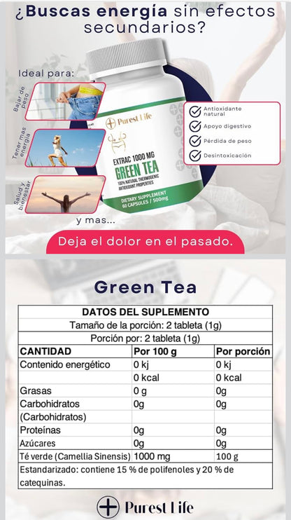Purest Life Te Verde 1000 Mg 60 Caps