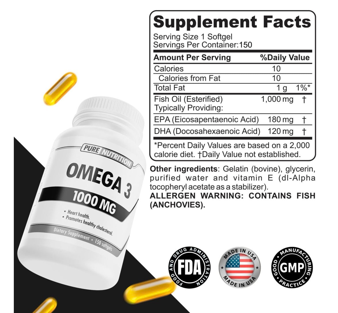 Pure Nutrition Omega 3 1000 Mg 150 Caps