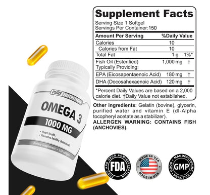 Pure Nutrition Omega 3 1000 Mg 150 Caps