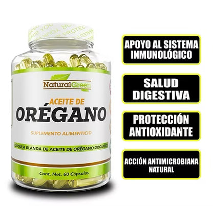 BHP Aceite de Oregano 5G 60 Caps + Citrato de Magnesio 20 Caps