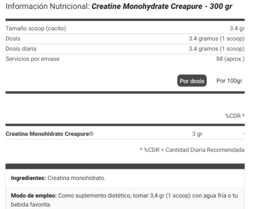 Dymatize Creatina Creapure 300grs